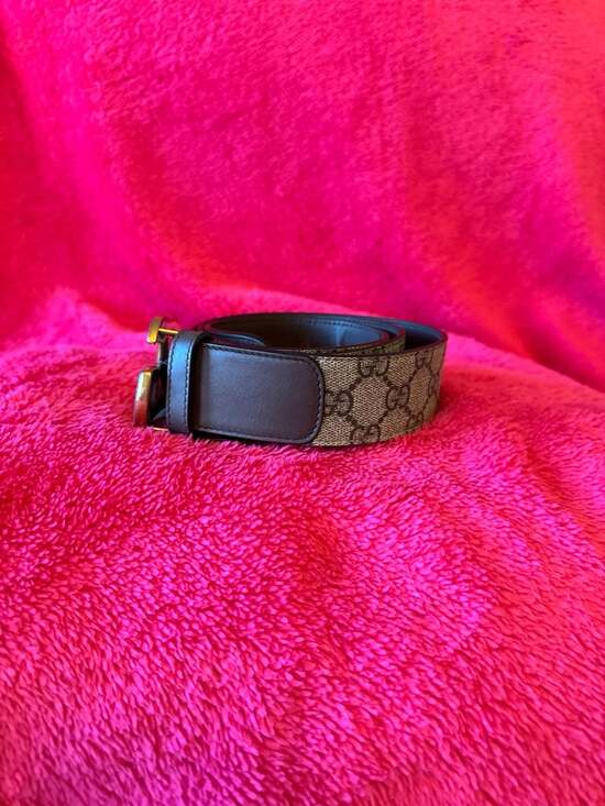 Gucci GG Marmont Belt in GG Supreme Canvas with Double G Buckle - Picture 2 of 6